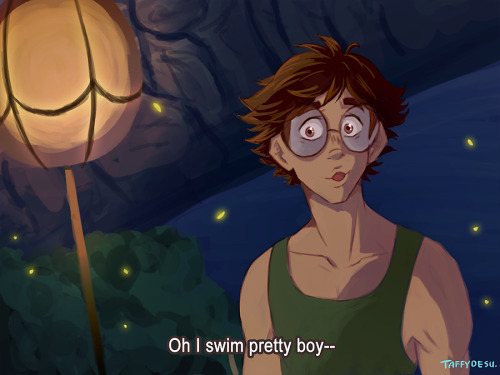 taffydesu:  “Oh I swim pretty boy.” MORE HERE 