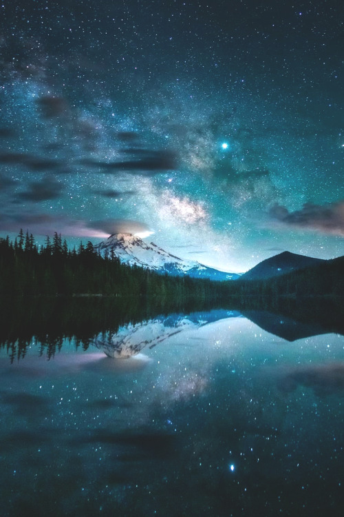 lsleofskye: Galactic Reflections | calibreus  Location: Lost Lake, Mount Hood National Forest, 