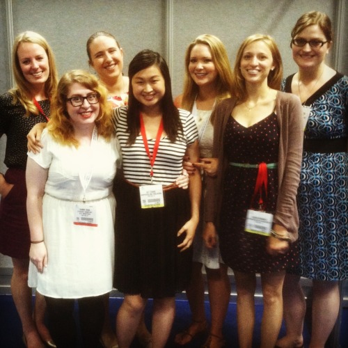 Chilling with publishing friends in the author green room at #BEA13