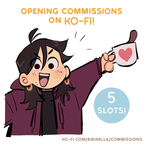  Hey pals, I opened commissions on ko-fi!!I have 5 slots open for now I’ve been using ko-fi fo