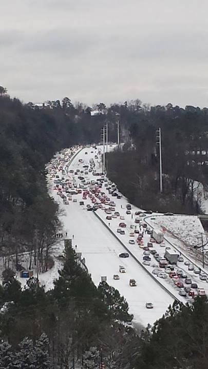 askexquisitetwi:  darklyspectre:  facade-the-slacker:  Alabama right now during this huge snow storm.  This is what we are currently going through right now.  holy shit.  No offense but don’t you guys have winter tires? I have driven through more