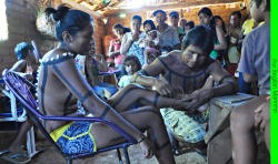 Preparations for a traditional Xerente marriage,