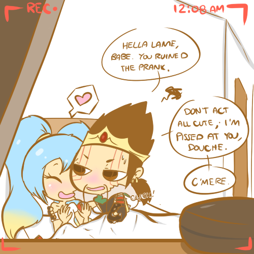 zulidoodles:  [[Based on: link WARNING: Prank pulled by professional douchebag Draven! Do not attempt on real significant other!]] 