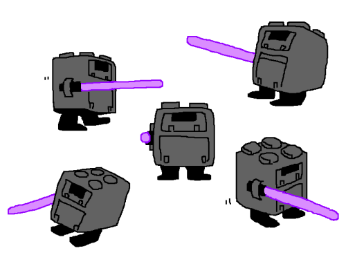 grandpahades: mossworm: This is my Star Wars OC. It’s a gonk droid with a lightsaber on one si