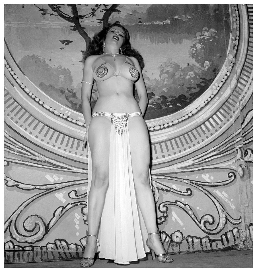 Tempest Storm Vintage 50’s-era photo taken on stage at the &lsquo;FOLLIES Theatre&rsquo;