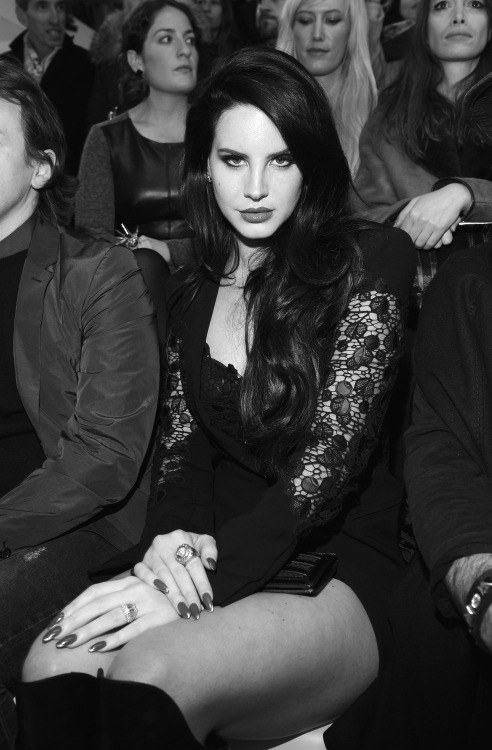 pixlwerk:Lana Del Rey - Versace fashion show during Milan Fashion Week 2/22/13