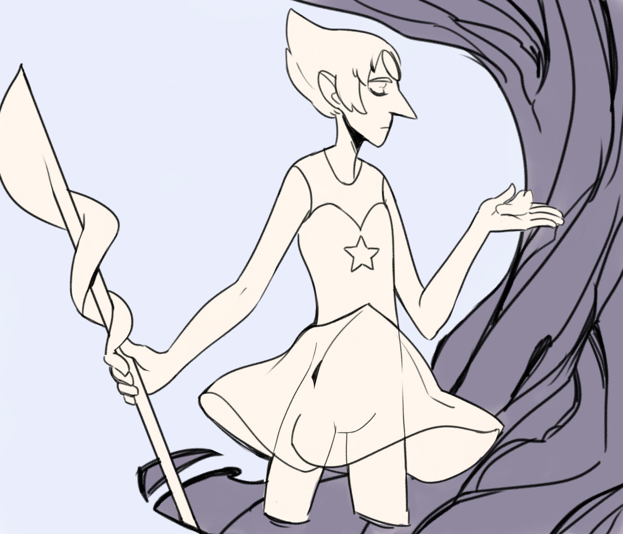 tops-turvyink:  wip of Pearl fanart i have no clue how i want to go about coloring
