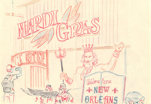 New Orleans sketchbook- Mardi Gras world is a place of wonder