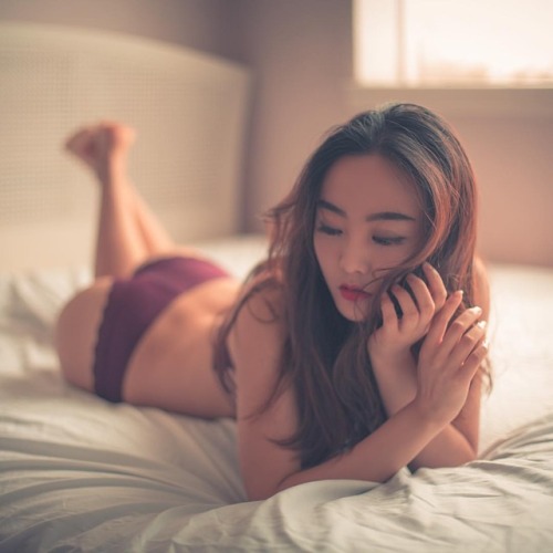 I’m thinking of you.. #model #asian #chinese #sunset #boudoir #lingerie #beautiful #forguysmag