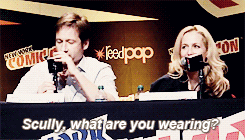 rachelgellergreen:  Gillian Anderson and David Duchovny asked to improvise a Mulder