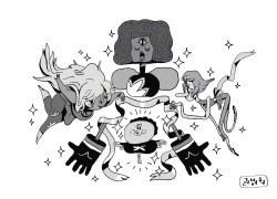 kwonshell:started working with the lovely folks at Steven Universe a few months ago. here’s a thingie I made for the zine! 