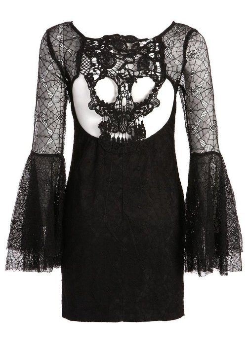 spider web cut out dress