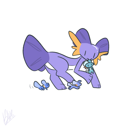 petscop-kid:  petscop-kid: every time i draw a mudkip i end up drawing them like cats like 