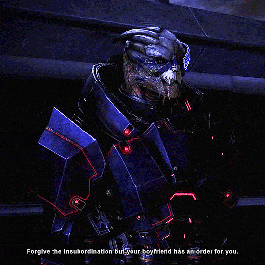 iwtbscully:  Mass Effect 3 — Priority: Earth— Goodbye, Garrus. And if I’m up there in that bar and you’re not, I’ll be looking down. You’ll never be alone.— …Never.