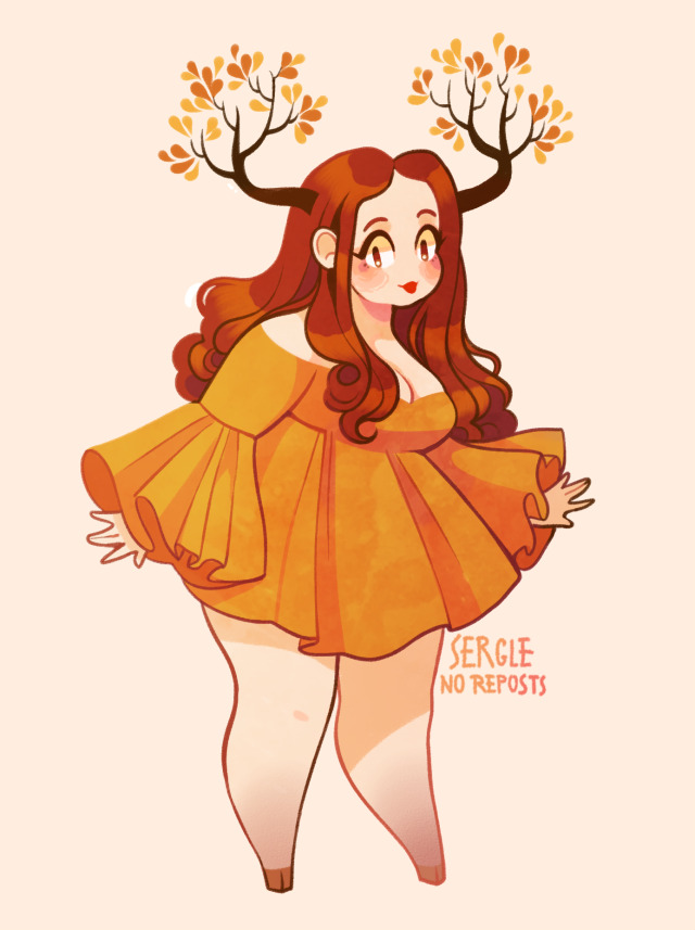 i was overwhelmed with the urge to draw an autumnal girl