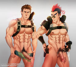 wolf2009: thensfwfandom:   Do you have a fucking problem??  Chris Redfield from Resident Evil  Tsumugu Kinagase from Kill la Kill  Support me on Patreon -More art   Hot damn 