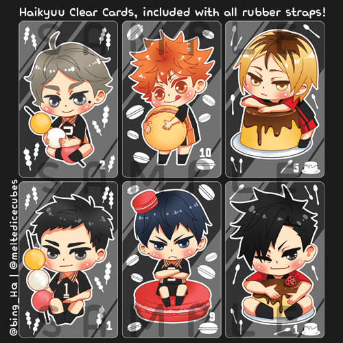 I made Haikyuu sparkle rubber straps!! :D :D They&rsquo;re available for preorder from now until
