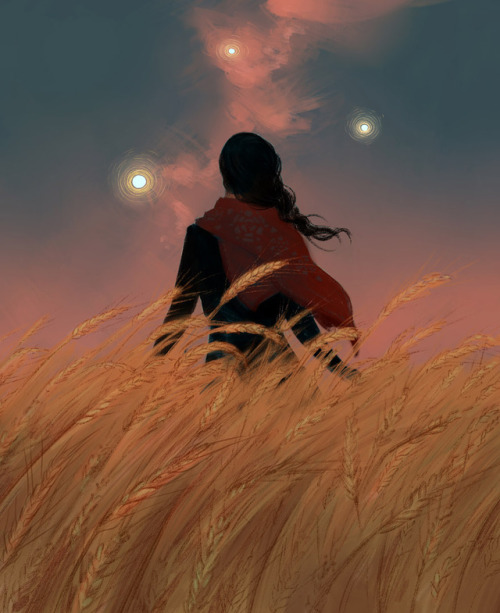 stonelions:the sorcerer’s daughter roams a sea of wheat and sky