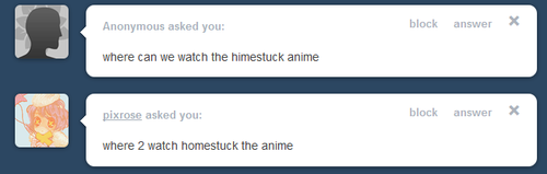 I heard they have it on Nyaatorrents!! but a better idea would be browsing the “Homestuck the anime” tag lmao