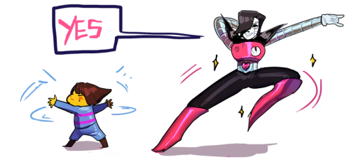 gigantikku-otn:  artistic-cate:  mETTATON GETTING TOO INTO IT  goodbye frisk  