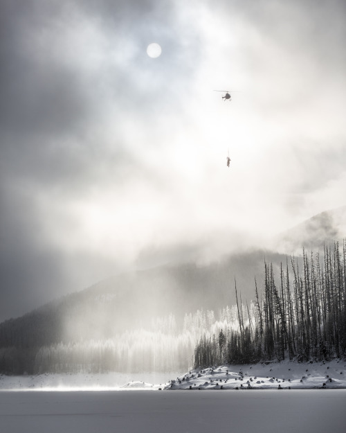 rishaddaroo:  Snowmobile Rescue at Hungry Horse Reservoir - Glacier National Park. MT.