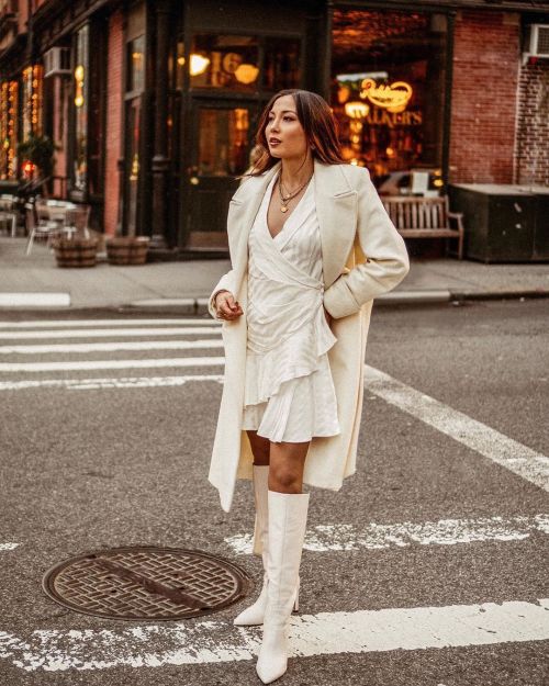 Briana Boa in Nine West boots 