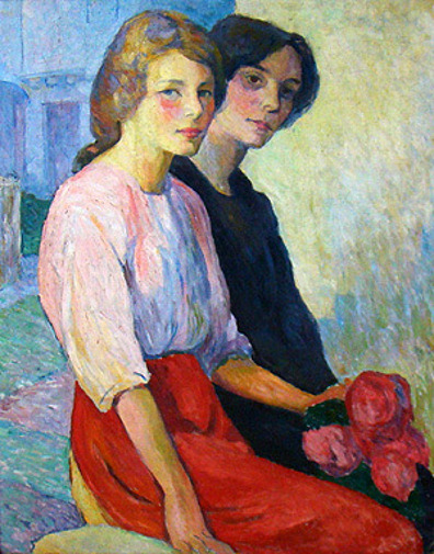 justineportraits: George Laurence Nelson    Two women holding roses - Douarnez ladies