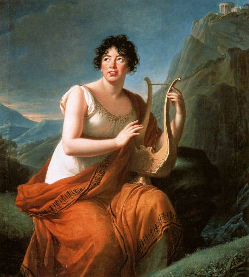Portrait of Madame de Staël as Corinne on Cape Misenum (1809). Élisabeth Vigée-Lebrun (French, 1755-