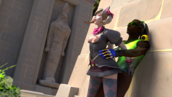 mrbonessfm: Black Cat boning at Necropolis!  Really having fun with this Black Cat D.va model, and seems you guys enjoy it too! Hopefully this is going to become an animation shortly. Just need to find the time to render the whole thing! Stay tuned.