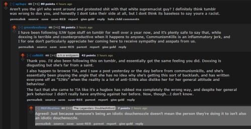 aztec-princesss:  pendejx:  greenteashawty:  giovannigiorgio:  comments from communismkills’ appeal to reddit for sympathy re:doxxing  lmaoooo  Lmao she tried it  Lmaooo douchenozzle  yeah, i think doxxing is terrible, but communism kills is also a