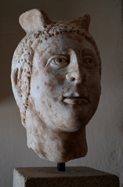 greek-museums: Archaeological Museum of Ancient Messene: Head from a marble statue of Hermes, from a