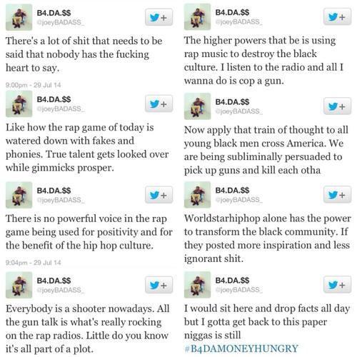 asap-cruz-control:  Joey Bada$$ made some tweets stating his view on popular rap
