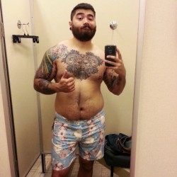 lionsatbay:  Foo-foo floral print swim trunks yay! 