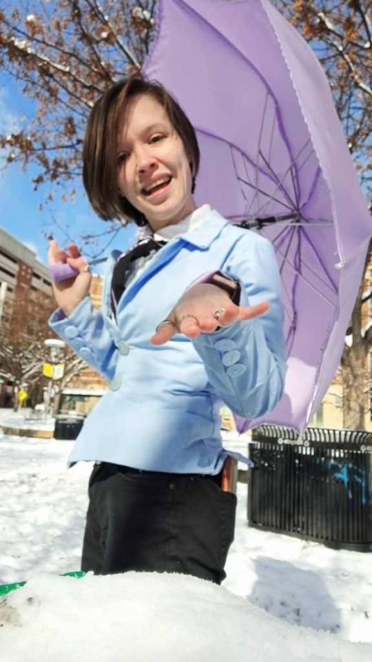 When it snowed so now you have to go take photos/videos in one of the cosplays you  (We love some Haruhi Fujioka)