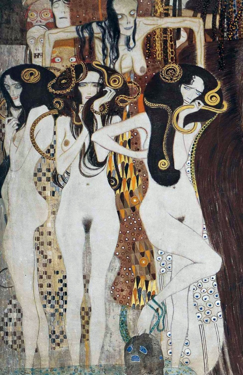 Paintings part of the &ldquo;Beethoven frieze&rdquo; by Gustav Klimt, 1902