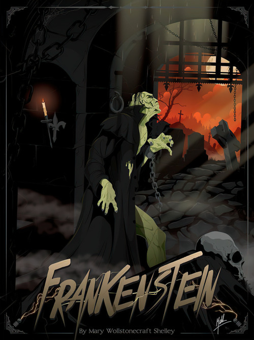  ‘Frankenstein’ & 'Dracula’ by Mike Mahle.Limited edition giclee prints.On sal