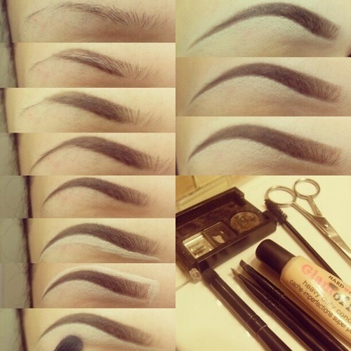 curvecreation:  Pics that helped me learn to shape my eyebrows. Posting as requested