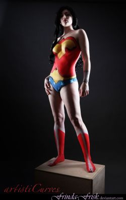 nude-superheroines:  Wonder Woman bodyart