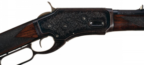 Rare factory engrave Whitney Kennedy lever action rifle, produced between 1879 and 1886.Sold at Auct