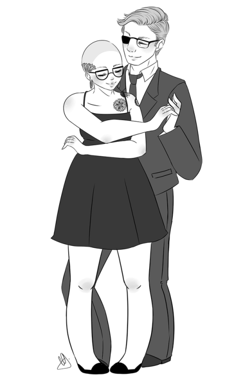 the-roanoke-society:drawn by the infamous @carxlm, featuring @agent-succubus and former agent galaha