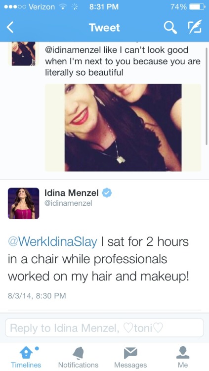 late-night-double-feature: magical-unicorn-idina-menzel: I love and seriously respect that Idina rea