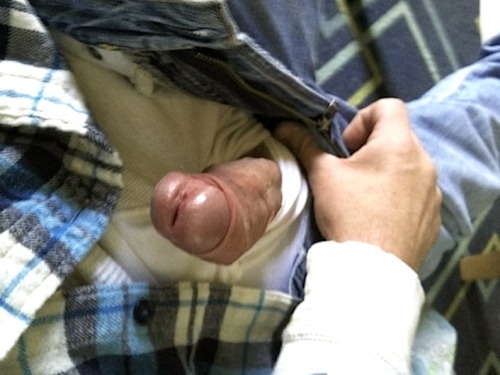 realmenstink: HARD AND READY TO BE SMOKED !!!  Foreskin and flannel.