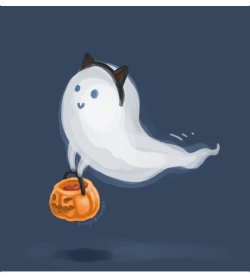 Halfaleagueonward:  The Cute Dashboard Ghostie Wishes You A Happy Halloween! ;3 