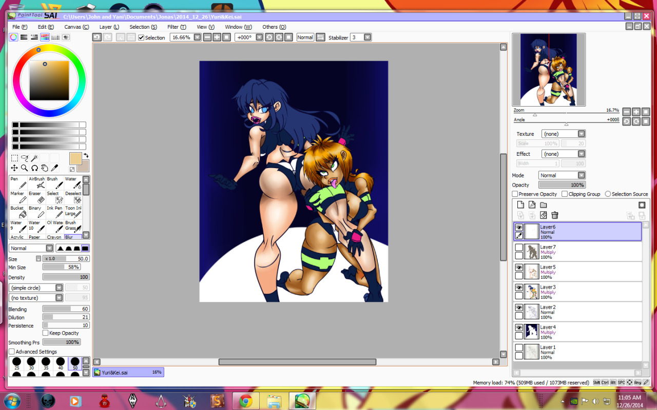 WIP Yuri &amp; kei From the dirty pair.  I decided to go with adam warren&rsquo;s