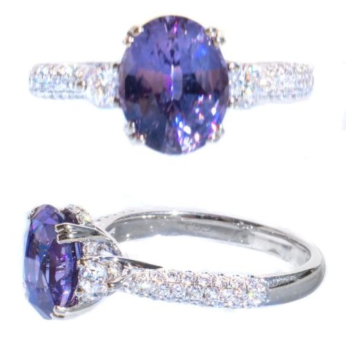 Purple Spinel &amp; Diamond 18K Ring  - - - #spinelring #purple #spinel #ovalcut #spineljewelry 