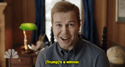 betterthankanyebitch:  jackafz:  micdotcom:  Watch: SNL roasts Trump with “Racists for Trump” ad   Honestly whoever is writing these SNL skits….. Finally SNL feels vital and important again, satire wise  SNL is going to be gone just like mad tv