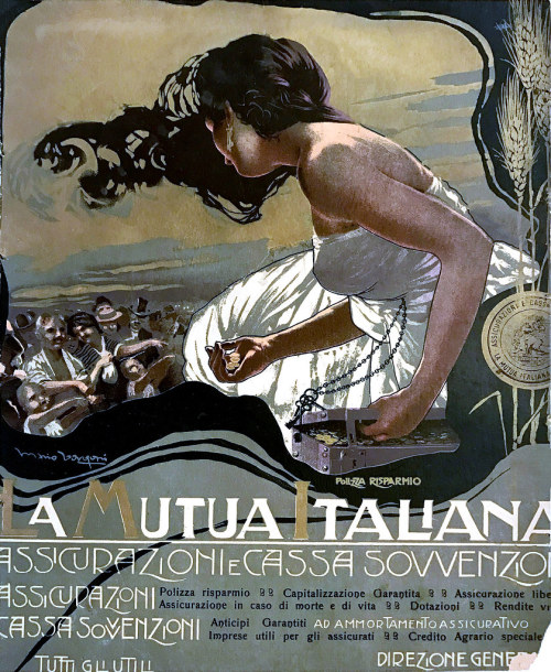 indigodreams:BORGONI, Mario (1869-1936).La Mutua Italiana, Assicurazione e Cassa Sovvenzione, 1903.