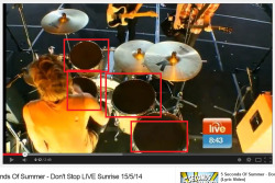 bangmydrumash:  So I was watching the boys on Sunrise when I noticed this. See the black things on Ashton’s drums that aren’t usually there, yeah well they’re called Silencers. Obviously I don’t need to explain why but let’s just look at the