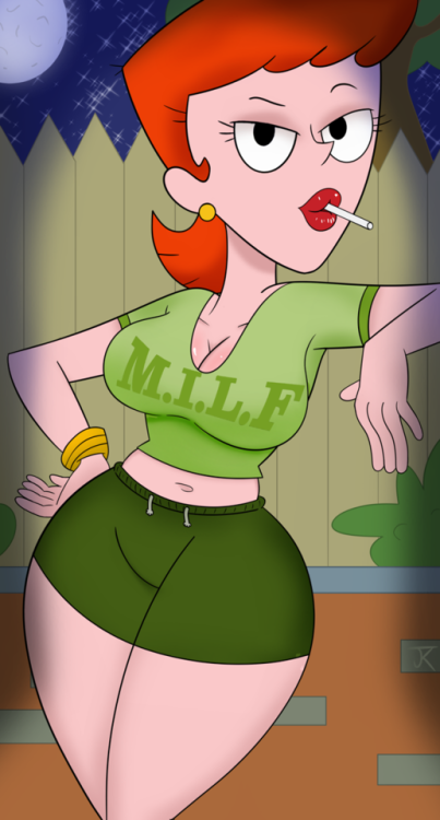 jigglytoons: Milf pinup: Dexter’s mom Look, I’m really tired and have a lot of art to fi
