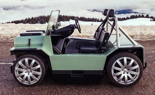 carsthatnevermadeitetc:  Mini V8 M, 2020, by Lazareth. A restomod 1960s Mini Moke